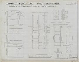 Grand Harbour, Malta - St Elmo Breakwater - Details of Steel Ladders at Western end of Breakwater