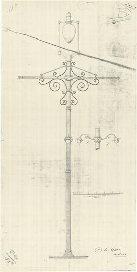 Copy of sketch B - Sketch of lamp post with detail of street lights.