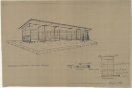 Elevation and side elevation of proposed bus shelter at St. Luke s in Gwardamangia