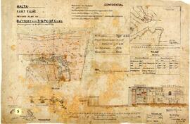 MALTA - Fort Tigne' - Record Plan of - Battery for 3-6 P.R. Q.F. Guns