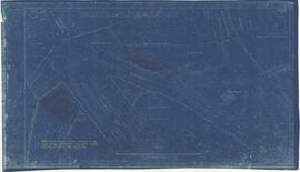 Blueprint of a plan of Valetta and Floriana showing in red the areas to be modified adjacent to S...