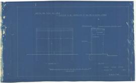 Blueprint of plan and elevation of bus shelter to be constructed by British Motor Company at Msid...