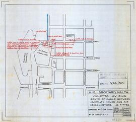 Valletta M.V. Ring - Route of Cable between Admiralty House and Air Headquarters, as fitted