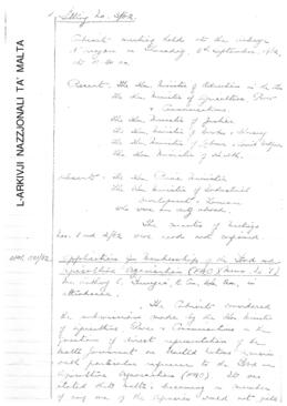 Minutes of Cabinet Meeting held on 6 September 1962