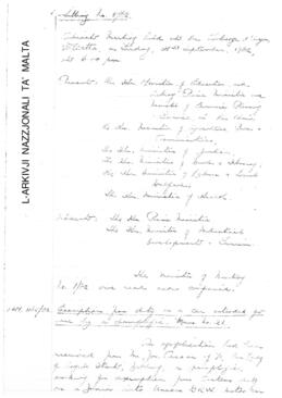 Minutes of Cabinet Meeting held on 21 September 1962