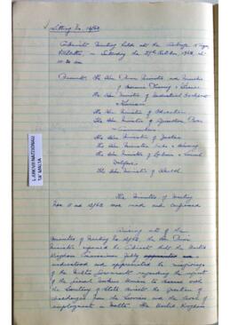 Minutes of Cabinet Meeting held on 27 October 1962