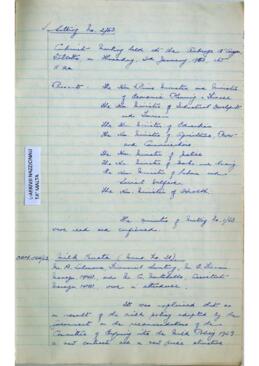 Minutes of Cabionet Meeting held on 3 January 1963