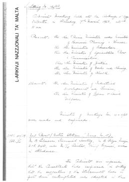Minutes of Cabinet Meeting held on 7 March 1963