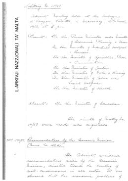 Minutes of Cabinet Meeting held on 13 March 1963