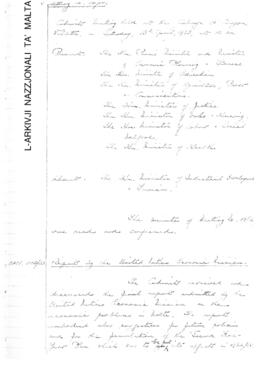 Minutes of Cabinet Meeting held on 13 April 1963