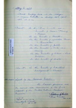 Minutes of Cabinet Meeting held on 14 April 1963