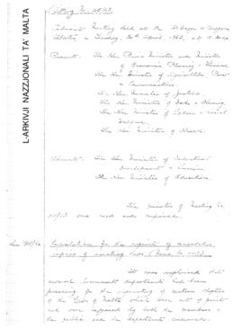 Minutes of Cabinet Meeting held on 30 April 1963