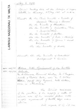 Minutes of Cabinet Meeting held on 16 May 1963