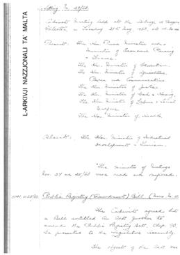 Minutes of Cabinet Meeting held on 21 May 1963