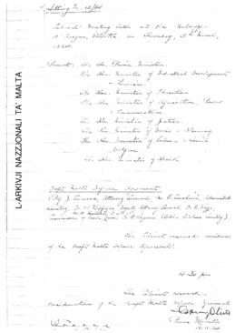 Minutes of Cabinet Meeting held on 5 March 1964