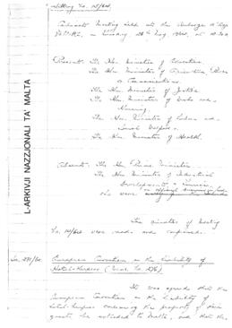 Minutes of Cabinet Meeting held on 26 May 1964