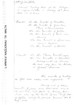 Minutes of Cabinet Meeting held on 16 June 1964
