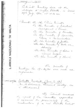 Minutes of Cabinet Meeting held on 29 July 1964