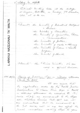 Minutes of Cabinet Meeting held on 7 December 1964