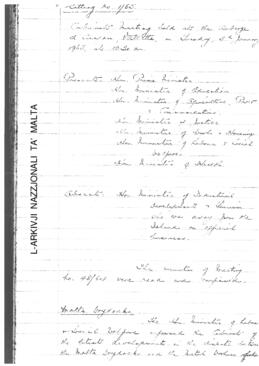 Minutes of Cabinet Meeting held on 5 January 1965