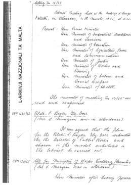 Minutes of Cabinet Meeting held on 4 March 1965