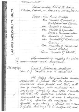 Minutes of Cabinet Meeting held on 19 May 1965