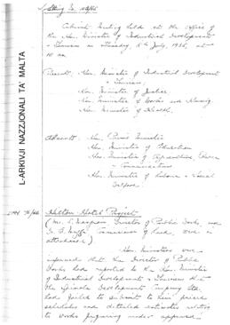 Minutes of Cabinet Meeting held on 8 July 1965