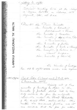 Minutes of Cabinet Meeting held on 14 August 1965