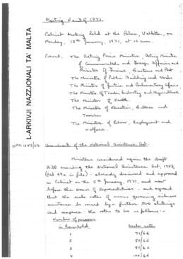 Minutes of Cabinet Meeting held on 18 January 1971