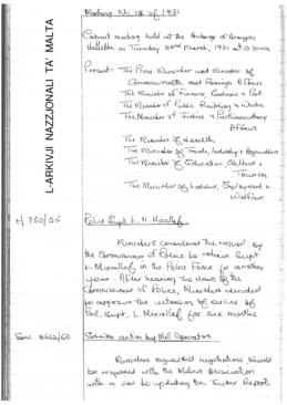 Minutes of Cabinet Meeting held on 23 March 1971