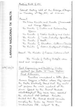 Minutes of Cabinet Meeting held on 4 May 1971