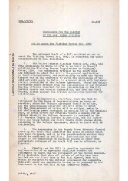 Act to amend the Visiting Forces Act, 1952