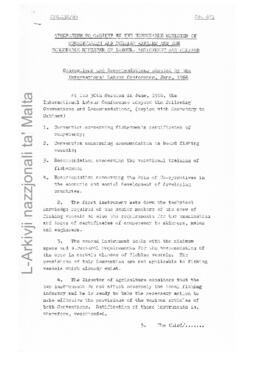 Conventions and Recommendations adopted by the International Labour Conference, June, 1966