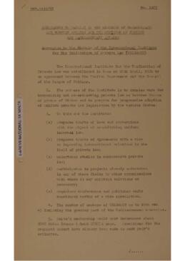 Accession to the Statute of the International Institute for the Unification of Private Law (UNIDR...