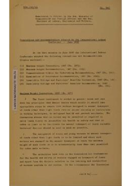 Conventions and Recommendations adopted by the International Labour COnference - June 1967. Part I