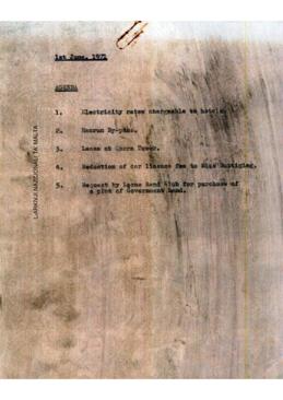 Agenda of meeting Cabinet Meeting of 1 June 1971