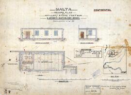 Malta Record Plan of Atillery Store for 11" Gun - St Anthony's Bastion - Fort Manoel