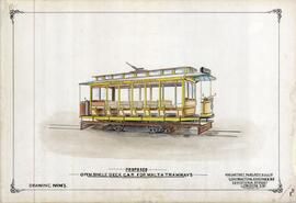 Malta Electric Railway - Proposed open deck car for Malta Tramways