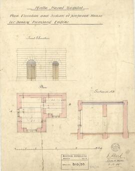 Malta Naval hospital - Plan Elevation and Section of proposed - House for Donkey Pumping Engine