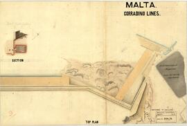 Malta - Corradino Lines - Section & Top Plan