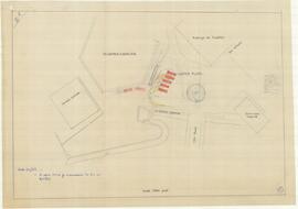 Plan os Castille Place showing the proposed roundabout and parking places at the side of St. Jame...
