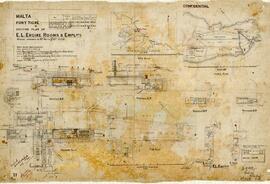 MALTA - Fort Tigne - Record Plan of - E.L. Engine Rooms and Emplmts.
