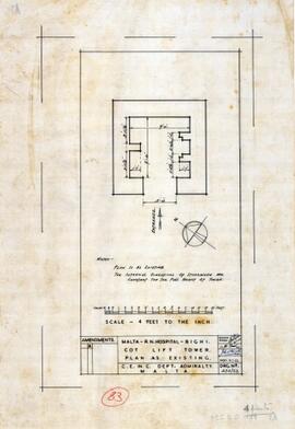 Royal Naval Hospital - Cot Lift Tower - Plan As Existing