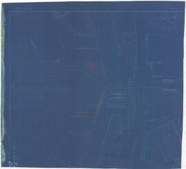 Blueprint of plan showing the shelter for passengers and the location of bus parking for Sliema b...