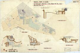 Malta - Fort St Elmo - St. Gregory's Battery - 1.6 Inch Mark VII B.L. Gun - Record Plan of