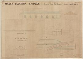 Malta Electric Railway - Plan of yard car shed and sidings - Misida