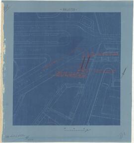 Blueprint of showing in red the proposed platforms with sheds to be erected in Valletta just outs...