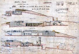 MALTA - Tigne' - Record Plan of - Battery for 2-9.2" B.L. Mark X Guns - & 2-12 PR. Q.F. ...