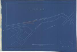 Blueprint of map showing in red the proposed position of passenger bus shelter in Ghajn Dwieli road.