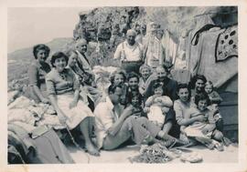 The Pizzuto and Salomone families outside the Pizzuto family cave at Dingli Cliffs